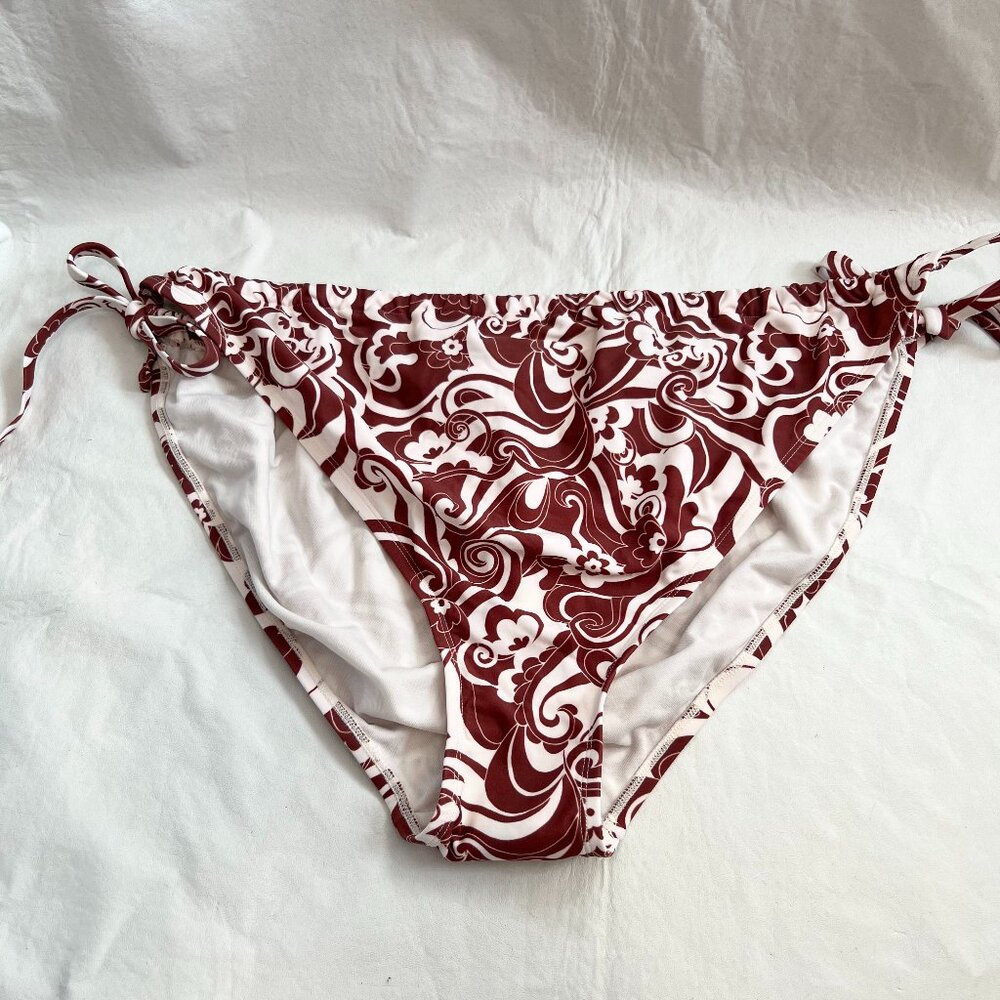 Wild Fable bikini bottoms white brown floral swirl side tie Plus size 3X swim